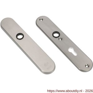 Ami VHB 250/50/1 veiligheidslangschild SKG*** Archi Design ovaal VHB 250/50/1 buiten blind en binnen profielcilinder PC 55 Irox deurdikte 38-42 mm - A10901392 - afbeelding 1