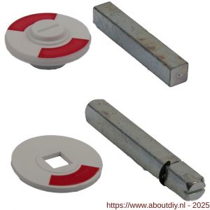 Ami indicatieplaatje kunststof rood-wit 5 mm stergat verpakt per 5 stuks in zakje - A10900216 - afbeelding 1