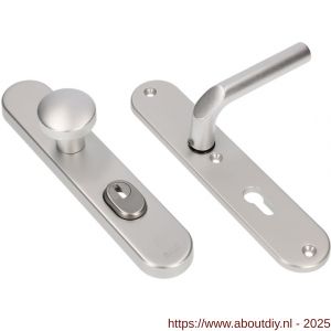 Ami VHB 250/15-169/50 KT veiligheids knop-kruk langschildgarnituur SKG*** kerntrekbeveiliging ovaal VHB 250/50/15 KT 55 knop 169/50 en deurkruk 369 profielcilinder PC 55 F1 deurdikte 38-42 mm - A10901263 - afbeelding 1