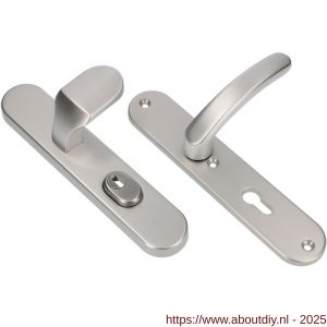 Ami VHB 250/15-145-378 KT veiligheids Rotaveer knop-kruk langschildgarnituur SKG*** kerntrekbeveiliging ovaal VHB knop 145 250/50/15 KT 72 binnen profielcilinder PC 72 en deurkruk 378 Rota F1 deurdikte 53-57 mm - A10901244 - afbeelding 1