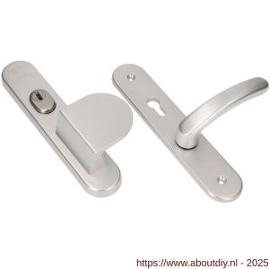 Ami VHB 250/15-90/83-378 KT senioren veiligheids Rotaveer duwer-kruk langschildgarnituur SKG*** kerntrekbeveiliging ovaal omkeer VHB 250/50/15 KT 72 omkeer deurduwer 90/83 rechts en deurkruk 378 Rota profielcilinder PC 72 omkeer - A10901105 - afbeelding 1
