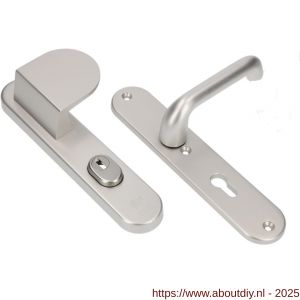 Ami VHB 250/15-90/83-386 KT veiligheids Rotaveer duwer-kruk langschildgarnituur SKG*** kerntrekbeveiliging ovaal VHB 250/50/15 KT 72 deurduwer 90/83 rechts en deurkruk 386 Rota profielcilinder PC 72 F1 deurdikte 53-57 mm - A10901109 - afbeelding 1