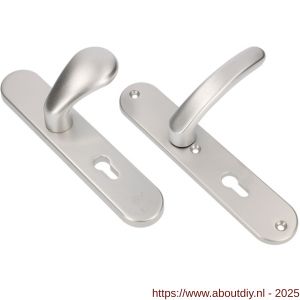 Ami VHB 250/50/1-173-378 veiligheids Rotaveer knop-kruk langschildgarnituur SKG*** ovaal VHB knop 173 250/50/1 buiten en binnen profielcilinder PC 72 deurkruk 378 Rota F1 deurdikte 38-42 mm - A10901287 - afbeelding 1