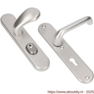 Ami VHB 250/15-173-386 KT veiligheids Rotaveer knop-kruk langschildgarnituur SKG*** kerntrekbeveiliging VHB 173 knop 386 Rota 250/50/15 buiten kerntrek KT 72 en binnen profielcilinder PC 72 F1 deurdikte 38-42 mm - A10901310 - afbeelding 1