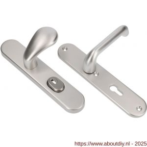 Ami VHB 250/15-173-386 KT veiligheids Rotaveer kruk-kruk langschildgarnituur SKG*** kerntrekbeveiliging ovaal VHB 173/386 Rota 250/50/15 buiten kerntrek KT 72 en binnen profielcilinder PC 72 F1 deurdikte 38-42 mm - A10901318 - afbeelding 1