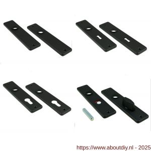 Ami 180/41 RH kortschild aluminium rondhoek blind zwart RAL 9005 structuur finish - A10900578 - afbeelding 1
