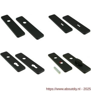 Ami 185/44 Klik kortschild aluminium blind zwart RAL 9005 structuur finish - A10900602 - afbeelding 1