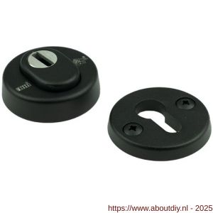 Ami VHB rond rozet veiligheidsrozet SKG*** VHB rozet rond 15 mm KT zwart RAL 9005 structuur finish deurdikte 38-42 mm - A10901545 - afbeelding 1