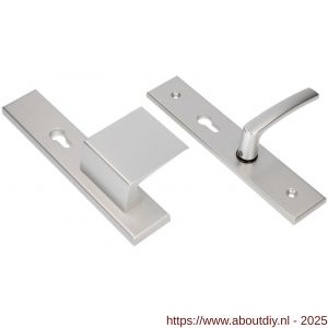 Ami VHB 251/50-90/80 senioren veiligheidsvoordeur-duwerlangschildgarnituur SKG** omkeer VHB 251/50 profielcilinder PC 72 Omgek 90/80 F1 rechts en profielcilinder PC 72 omkeer en zonder deurkruk deurdikte 38-42 mm - A10900829 - afbeelding 1