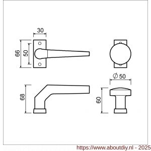Ami 65/30-166 smalrozet knop combinatie knop 166 vastdraaibaar 65/30 R6.5 hartafstand 43 mm F1 - A10900416 - afbeelding 3