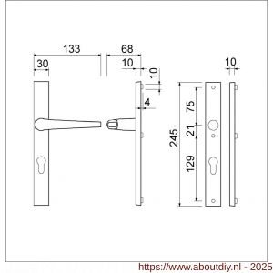Ami 245/30-357 smalschild-kruk-kruk garnituur deurkruk 357 vastdraaibaar 245/30 profielcilinder PC 92 M5 F1 - A10900140 - afbeelding 4
