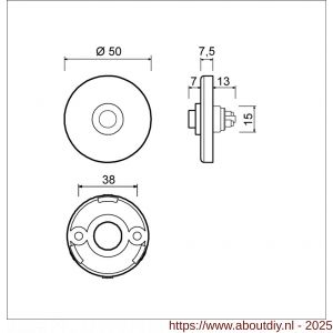 Ami Klik beldrukker aluminium rond Archi Design Irox RVS look - A10900013 - afbeelding 4