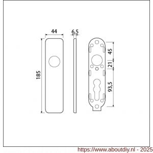 Ami 185/44 Klik kortschild aluminium geheel blind zwart RAL 9005 structuur finish - A10900607 - afbeelding 4