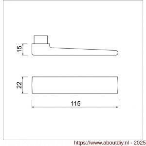 Ami 353 deurkruk stiftdeel met 332 deurkruk gatdeel M6 deurdikte 53-57 mm - A10901734 - afbeelding 2
