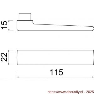 Ami 353 deurkruk stiftdeel aluminium deurdikte 53-57 mm F1 - A10900317 - afbeelding 2