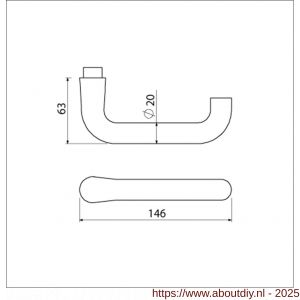Ami 394 deurkruk aluminium deurdikte 53-57 mm F1 - A10900396 - afbeelding 1