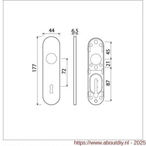 Ami 177/1 Klik kortschild aluminium sleutelgat SLG 72 F1 - A10900527 - afbeelding 2