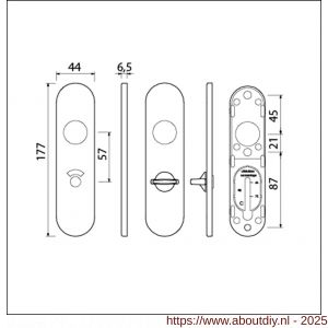 Ami 177/1 Klik kortschild aluminium toilet- en badkamersluiting WC 5/57 mm F1 - A10900533 - afbeelding 2
