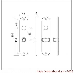 Ami 200/1/7 langschild aluminium toilet- en badkamersluiting WC 8/63 mm F1 - A10900625 - afbeelding 2