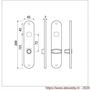 Ami 200/1/7 langschild aluminium toilet- en badkamersluiting WC 8/72 mm F1 - A10900626 - afbeelding 2