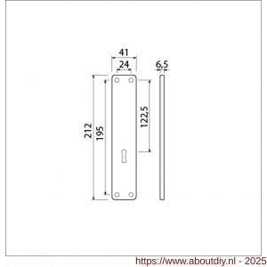 Ami 212/41 RH langschild aluminium rondhoek zonder krukgat sleutelgat SLG 56 F1 - A10900635 - afbeelding 2