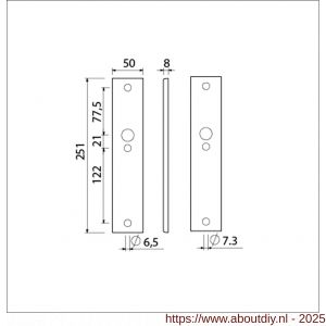 Ami 251/50/8 langschild aluminium blind F1 R6,5/R7,3 - A10900681 - afbeelding 2