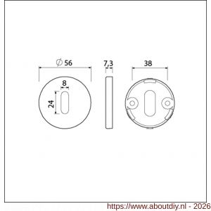 Ami Klik rond sleutelrozet aluminium sleutelgat SLG F1 - A10900494 - afbeelding 2