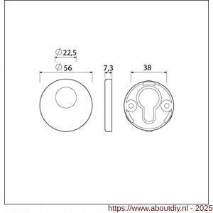 Ami Klik rond cilinderrozet aluminium RC F1 - A10901742 - afbeelding 2