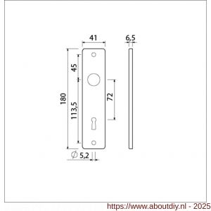Ami 180/41 RH kortschild aluminium rondhoek sleutelgat SLG 72 F2 - A10900567 - afbeelding 2