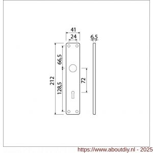 Ami 212/41 RH langschild aluminium rondhoek sleutelgat SLG 72 F2 - A10900645 - afbeelding 2