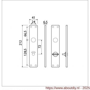Ami 212/41 RH langschild aluminium rondhoek toilet- en badkamersluiting WC 8/72 mm F2 - A10900656 - afbeelding 2