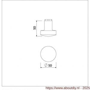 Ami 169/50 deurknop aluminium Varo F1 - A10900284 - afbeelding 2