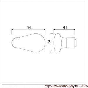 Ami 173 deurknop aluminium Varo F1 - A10900287 - afbeelding 2