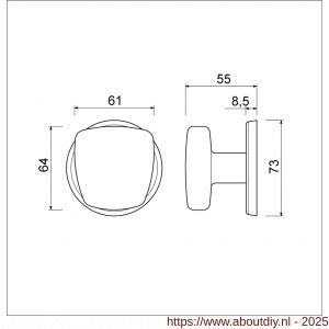 Ami 165/75 voordeurknop aluminium F2 - A10900282 - afbeelding 2