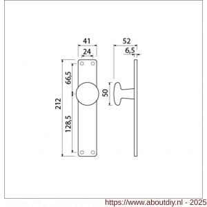 Ami 212/41 RH knoplangschild aluminium knop 160/50 vast langschild 212/41 RH rondhoek blind F1 - A10900748 - afbeelding 2
