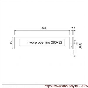Ami DL briefplaat met veer aluminium F2 deurdikte 53-57 mm - A10900051 - afbeelding 2