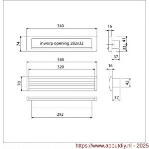 Ami EP 965 briefplaat-tochtklep met schacht aluminium F1 deurdikte 78-82 mm Climate Comfort - A10900023 - afbeelding 2