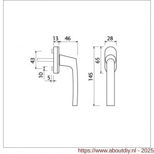Ami 810 draai-kiep raamgreep aluminium 7x40 mm wit RAL 9010 - A10901691 - afbeelding 1