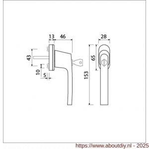 Ami VHB 812 draai-kiep raamgreep aluminium SKG** 7x40 mm wit RAL 9010 - A10901705 - afbeelding 1