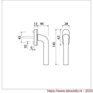 Ami 820 draai-kiep raamgreep aluminium 7x40 mm F1 ovaal - A10901693 - afbeelding 1