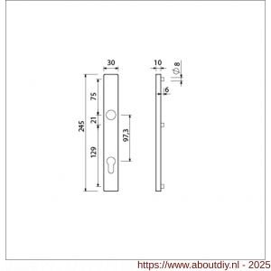 Ami 245/30 smalschild aluminium profielcilinder PC 97.3 M5 F1 - A10900775 - afbeelding 2
