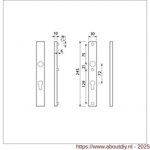 Ami 245/30 smalschild aluminium profielcilinder PC 72 1/2 M5 F1 - A10900784 - afbeelding 2