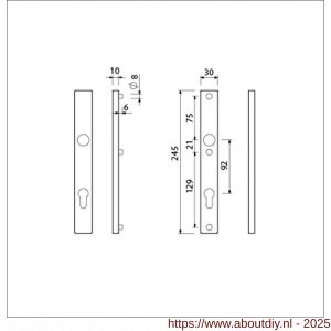 Ami 245/30 smalschild aluminium profielcilinder PC 92 1/2 M5 F1 - A10900786 - afbeelding 2