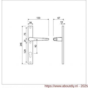 Ami 245/30-357 smalschild-kruk-kruk garnituur deurkruk 357 vastdraaibaar 245/30 profielcilinder PC 92 R6,5 F1 - A10900141 - afbeelding 2