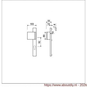 Ami 245/30-90/80 smalschild-duwer deurduwer 90/80-245/30 profielcilinder PC 92 M5 links F1 - A10900092 - afbeelding 2
