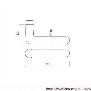 Ami 362 deurkuk gatdeel aluminium Archi Design M6 Irox - A10900314 - afbeelding 2