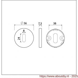 Ami Klik rond sleutelrozet Archi Design sleutelgat SLG Irox RVS look - A10900451 - afbeelding 2