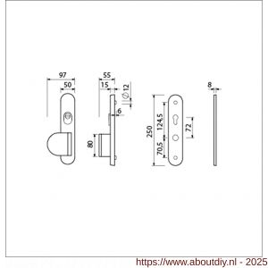 Ami VHB 250/15 KT senioren veiligheidslangschild SKG*** kerntrekbeveiliging Archi Design ovaal omkeer VHB 250/50/1 KT 72 omkeer deurduwer 90/83 links en zonder deurkruk Irox deurdikte 38-42 mm - A10901126 - afbeelding 2