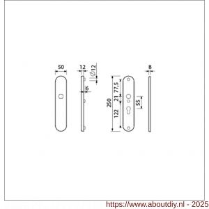 Ami VHB 250/50/1 veiligheidslangschild SKG*** ovaal VHB 250/50/1 buiten en binnen blind F1 deurdikte 38-42 mm - A10900907 - afbeelding 2