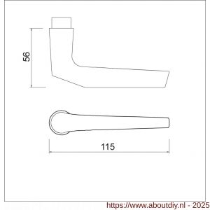 Ami 354 deurkruk aluminium deurdikte 38-42 mm zwart RAL 9005 structuur finish - A10900352 - afbeelding 2